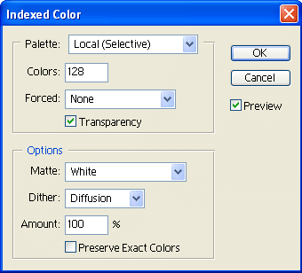 Indexed Color Window
