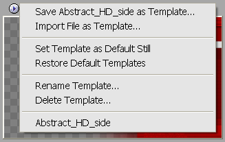 Template Options Menu