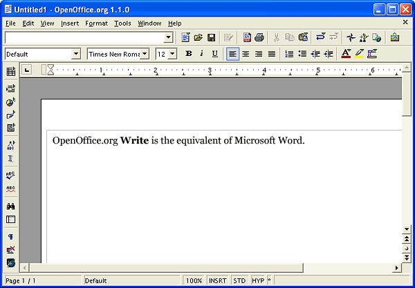 OpenOffice.org Write (Text Editor)